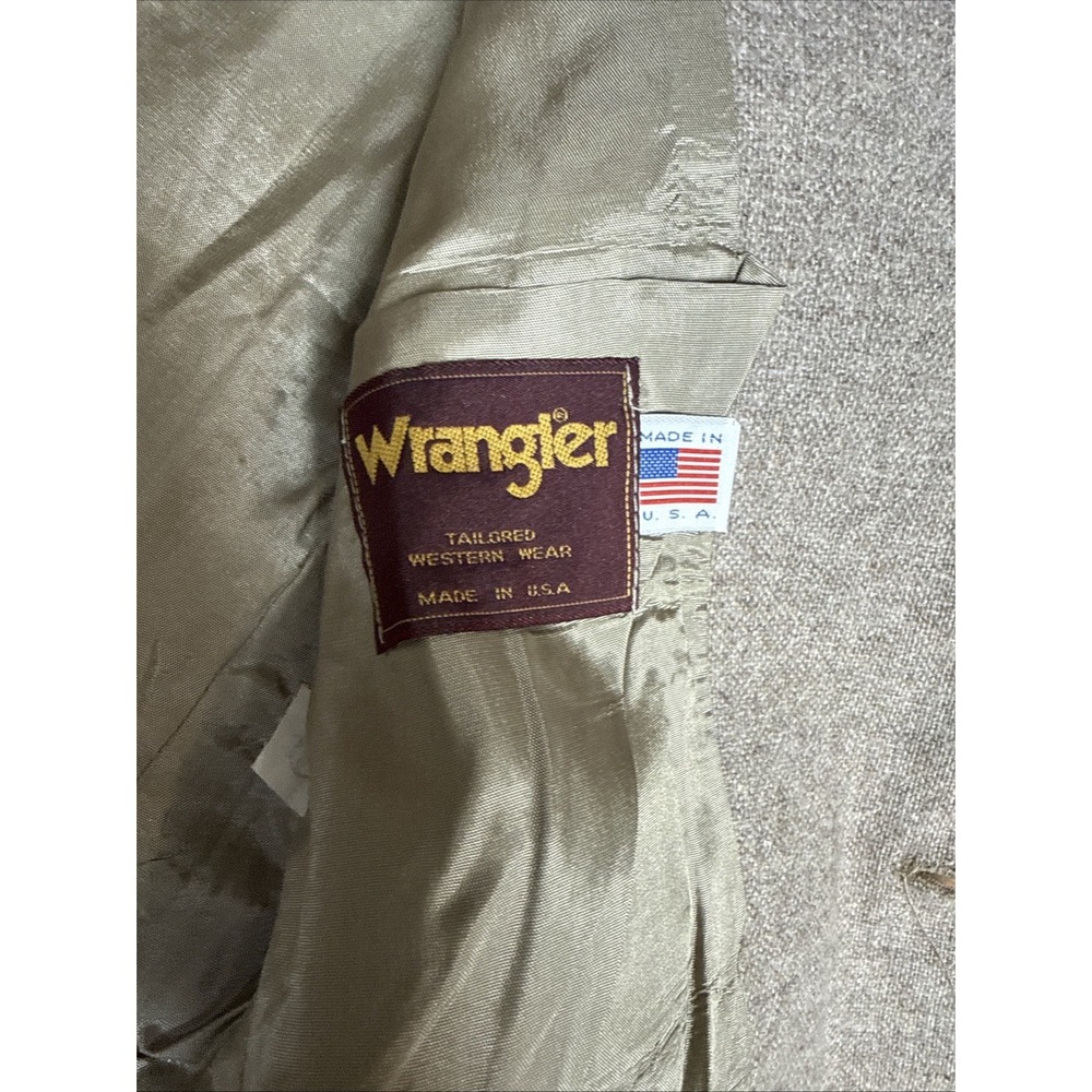 VINTAGE Wrangler Blazer Mens 40L Western Cowboy Rodeo Jacket Yoke USA 90s Tweed - Picture 5 of 8